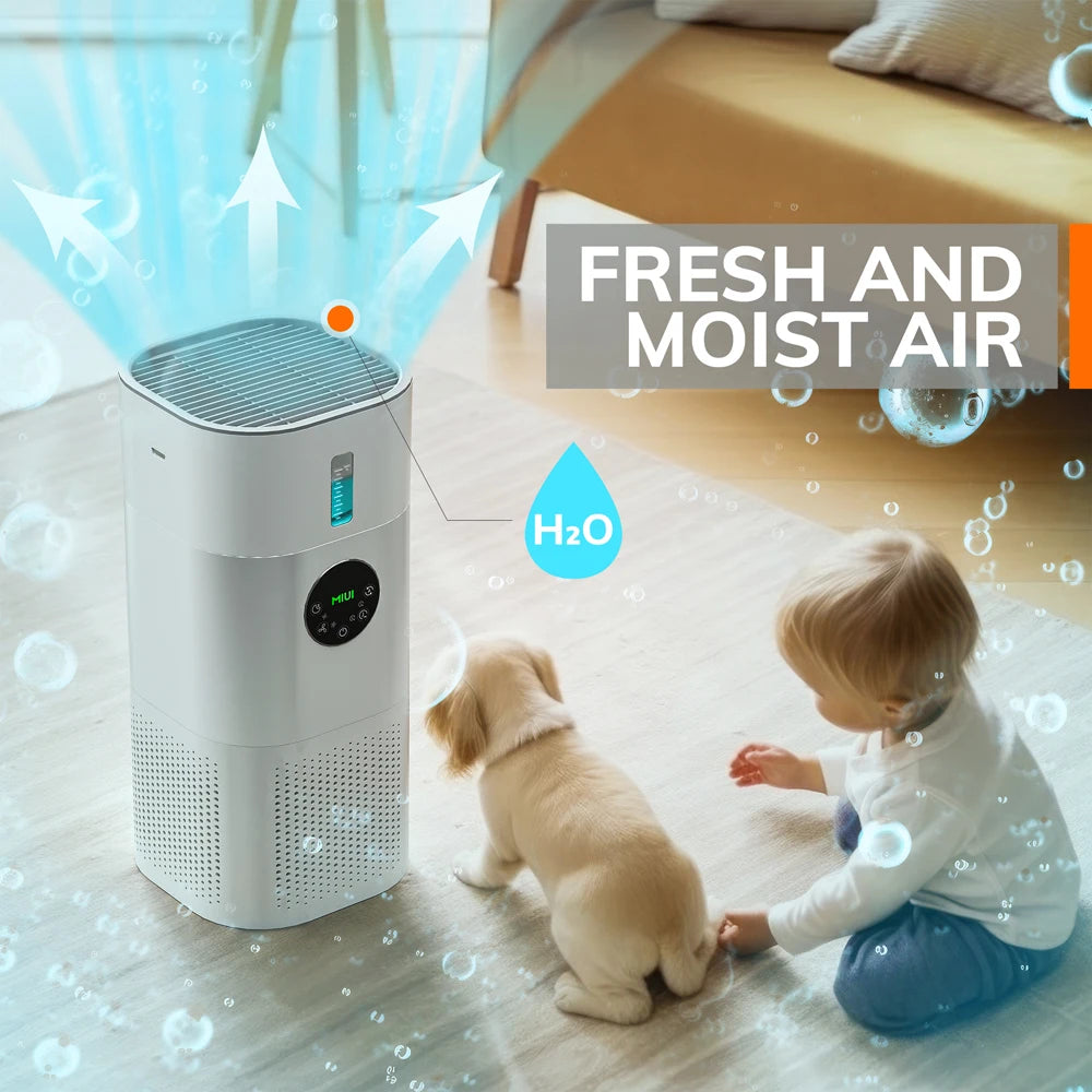 Air Purifier with Humidifier Combo for Home Allergies H13 True HEPA Filter - Supersell