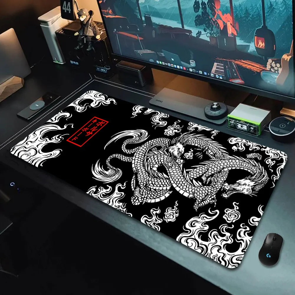 Japanese Dragon Large Gaming Mousepad XXL Keyboard Gamer Mouse Pad on The Table Speed Desk Mat Anime 900x400 700X300 Mouse Mats - Supersell 