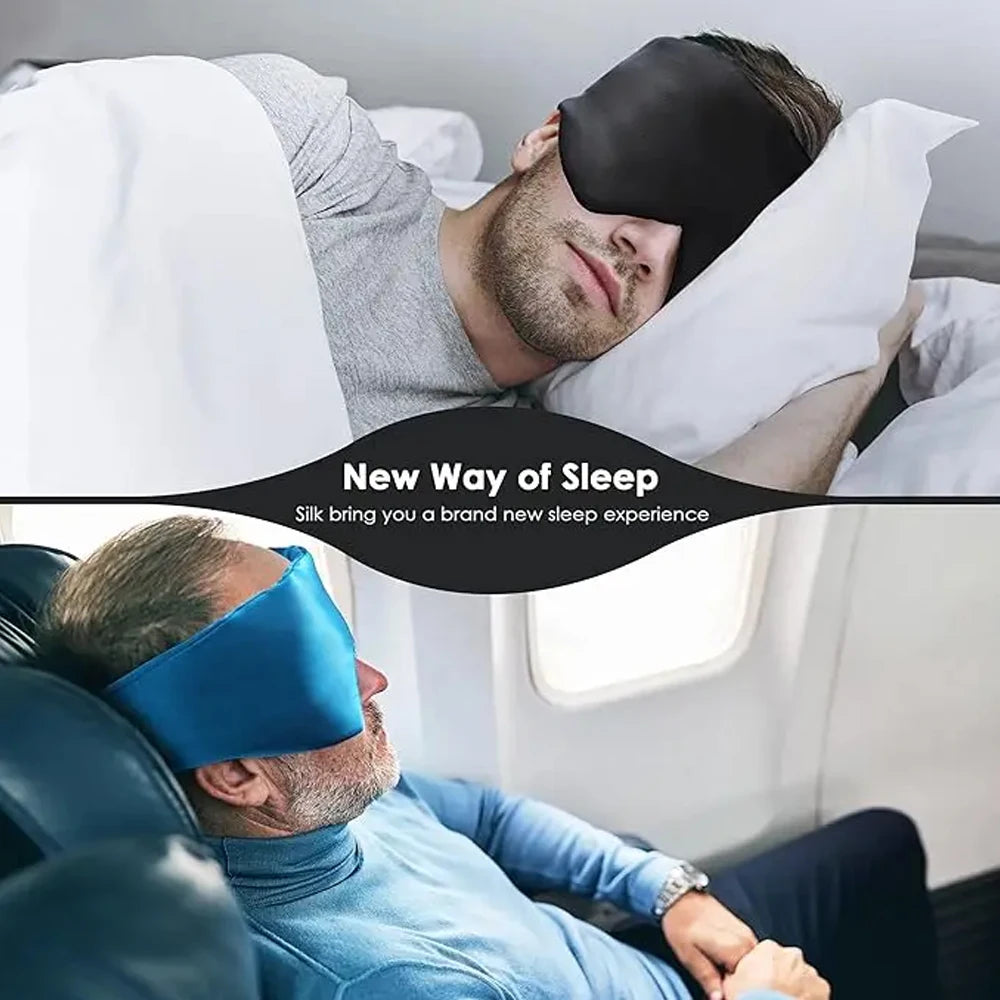 Mulberry Silk Sleeping Mask Eyepatch Blocking Light Eyemask Eyeshade Soft Padded Travel Sleeping Aid for Sleep Patch - Supersell