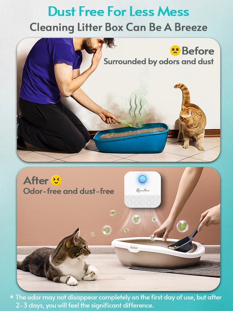 DownyPaws 4000mAh Smart Cat dog Odor Purifier For Cat Litter Box Deodorizer Pet Toilet Air Purifier Dog Cat Litter Deodorant - Supersell