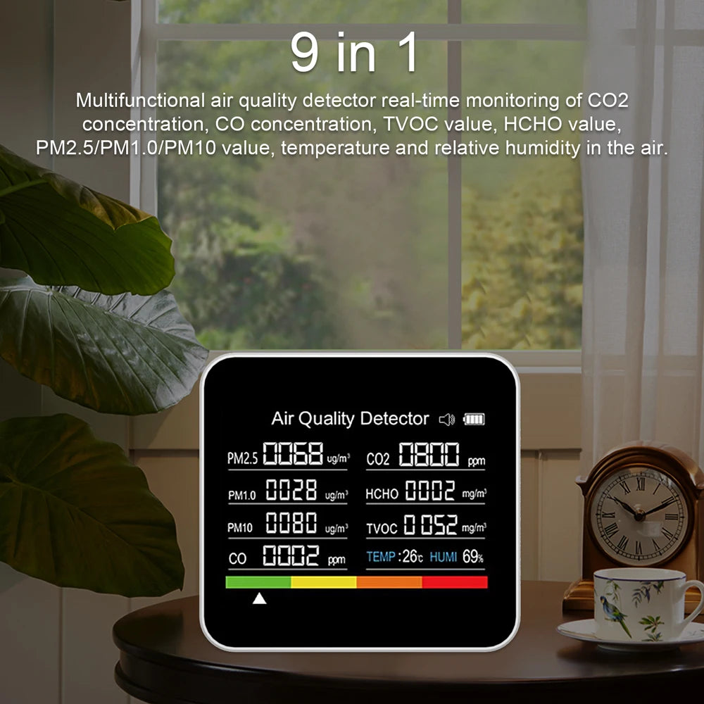 Air Quality Monitor CO2 Meter Temperature And Humidity Measurement Carbon Dioxide Detector - Supersell 