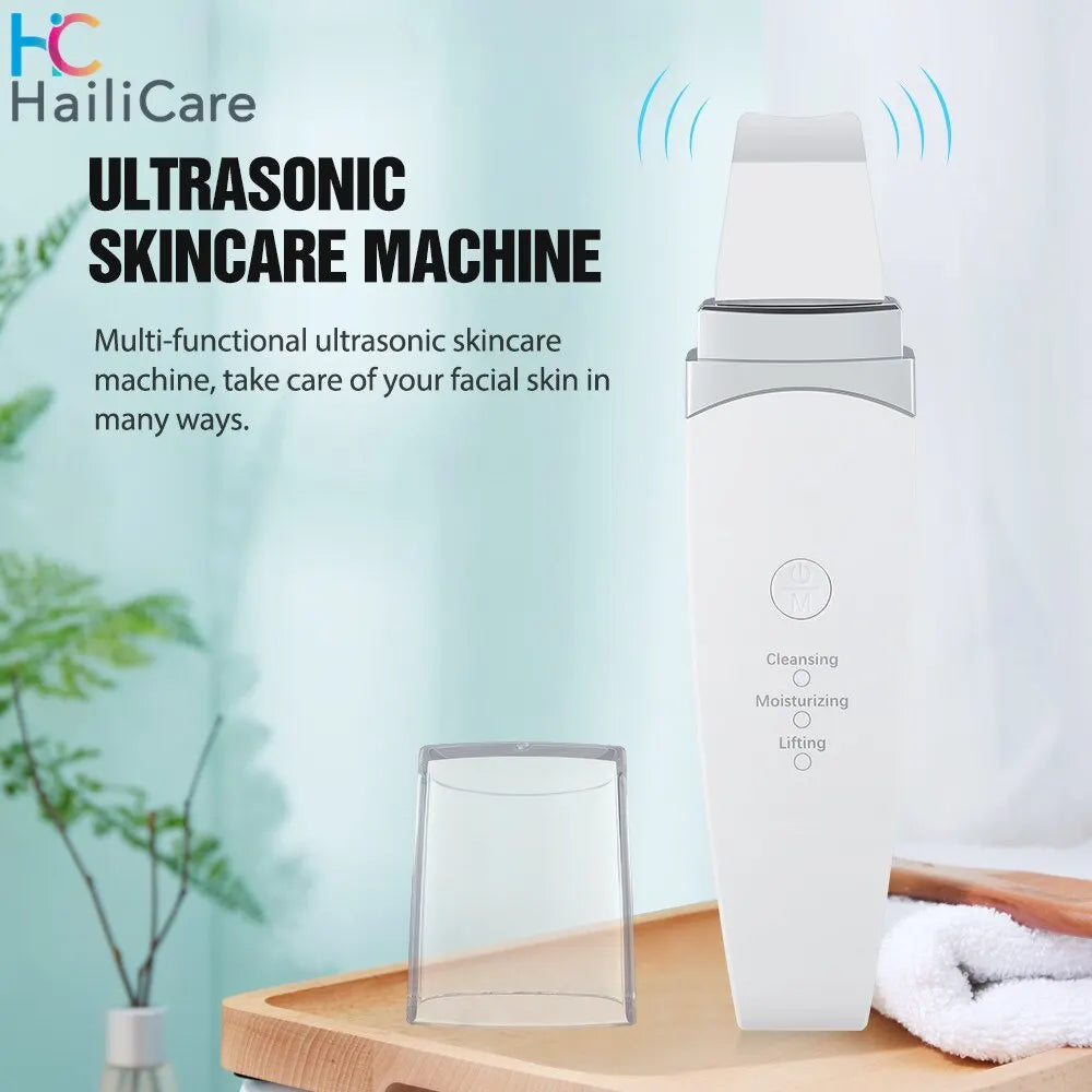 Hailicare Ultrasonic Peeling Machine Skin Care Facial Cleanser Blackhead Cleaning Device Ultrasonic Scrubber - Supersell